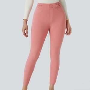 NWT Halara Flex™ High Waisted Decorative Button Back Side Pocket Skiny Work Pant